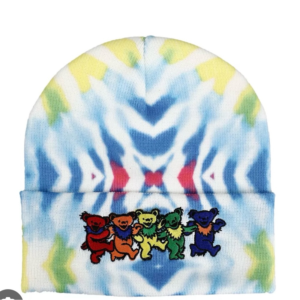 Grateful Dead Tie-Dye Beanie with Dancing Bears